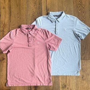 Travis Mathew Short-Sleeve Polo Duo — Pink & Light Blue